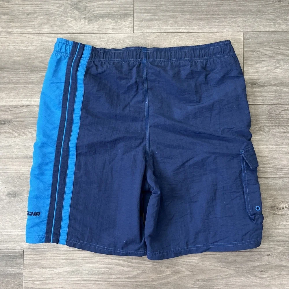 VTG Gotcha Mens M Drawstring Swim Trunks Blue